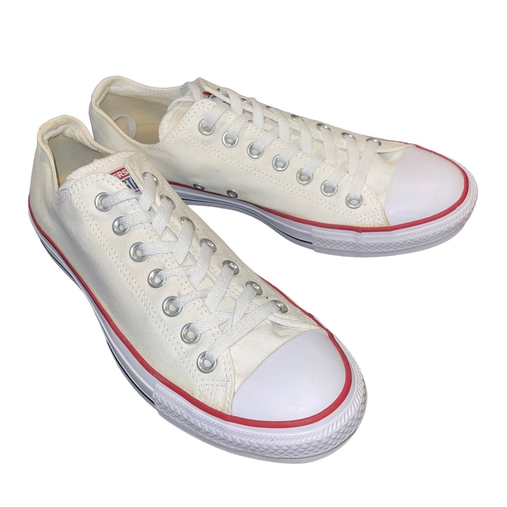 🌹🌸 Converse All‎ Stars tennis shoes white canvas unisex women sz 11, men’s… - Picture 5 of 12